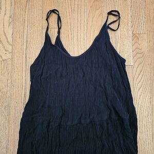 LOFT Black Midi Dress Spaghetti Straps Size XL
